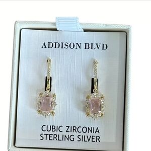 Pink and Gold Drop Earrings